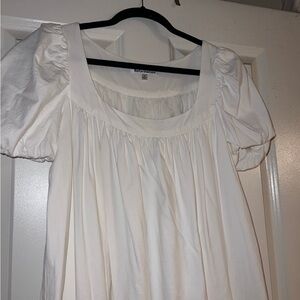 Reformation Cream Gathered Dress